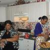 Two of our lovely ladies working hard with the food prepration. Sis. Marsha Ricks and Sis. Ericka Davis